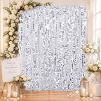 Silver Sequin Backdrop Curtain 4 Panels 2ftx8ft 18mm Glitter Shimmer Background Drapes for Wedding Party Baby Shower Photo Booth Decorations - Image 6