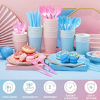 Nitial 462 Pcs Gender Reveal Party Supply Boy or Girl Pink and Blue Plates - Image 2