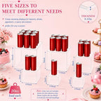 6 Pcs Food Risers for Display Party Buffet Riser Clear(4",4",5",6",7",8") - Image 2