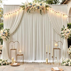 40x12 ft Beige Backdrop Curtains for Weddings Parties, Birthdays and Photos - Image 3
