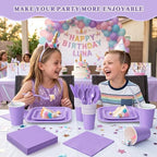 Vyntra 350 Pcs Lavender Square Paper Plates and Napkins Set, Serves 50 - Image 7