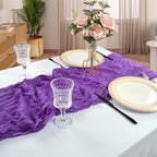 12 Pack 10Ft Dark Purple Cheesecloth Table Runner 23 x 120 Inch - Image 6
