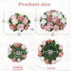 Briful Artificial Flower Balls for Table Centerpieces – 2PCS 8.6" Silk Rose Floral Arrangement Fake Floral Bouquet for Wedding Parties Baby Showers DIY Event Home Decor(Dusty Pink) - Image 2