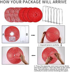 Blulu 24 Pcs Picnic Party Decorations Red Paper Lanterns Checkered Round - Image 2