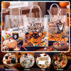 Canchiing 30 Pcs Halloween Clear Gift Bags Reusable Boo Pumpkin Treat Bags - Image 4