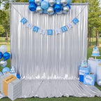 50ftx10ft Sequin Silver Backdrop Curtain Panels for Parties, Wrinkle Free Thick Glitter Sparking Photo Backdrop Drapes, 10 Panels 5x10ft Shimmer Back Drop Cloth for Wedding Birthday Photography by LeegleriTableSkirt