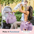 mommore Diaper Bag Backpack, Stylish Mini Travel Bag with Changing Pad - Image 2