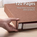 Large Photo Album Self Adhesive 4x6 5x7 3x5 8.5x11 Scrapbook Magnetic Album DIY Scrap Book Length 13 x Width 12.8 (Inches) 120 Sticky Pages Linen Cover DIY Photo Album (Brown) - Image 4