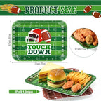 4 Pieces Football Serving Trays Melamine Platters - Image 2