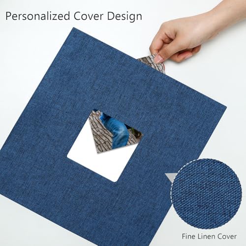 Vienrose Scrapbook Photo Album, 12x12 Inches, 60 Pages, Dark Blue - Image 3