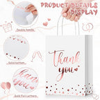 Tinlade 30 Pcs Thank You Gift Bags Small with Tissue,Rose Gold - Image 4