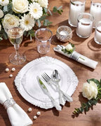 Nervure 350Pcs Silver Plastic Plates, Plastic Dinnerware Set for 50 Guests - Image 2