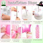 Lunmon Pink and Green Party Decorations Pink and Green Balloon Column Stand Kit, Star Witch Hat Balloon Set for Princess Witch Themed Birthday Party Baby Shower Trunk or Treat Decor Supplies - Image 4