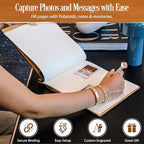 BlacKnife Wooden Photo Album Guest Book - Rustic Adventure Book for Wedding, Baby Shower, Anniversary, Polaroid Pictures & Memories (30 Pages) - Image 3