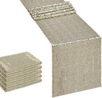 6PCS 12x72 Inch Sequin Table Runner Champagne Glitter Table Runner for Party, Wedding, Bridal Baby Shower, Event Decorations（6PCS, 12x72 Inch, Champagne） by Hahuho