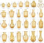 Clear Topaz Glass Bud Vase Set of 24 Pcs,Small Bud Vases in Bulk,Glass Crystal Flower Vases Table Centerpieces for Party Event Wedding Decor Baby Shower Decorations (Topaz, 24 Pcs) - Image 6