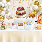6Pcs White Buffet Risers Set (Size 5",6",7",8",9",10"),Food Risers for Buffet Table Display Stand Shelf for Party Catering Dessert Collectibles Acrylic Cube Boxes Display with Hollow Bottoms - Image 5