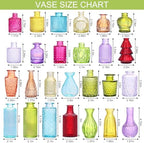 36 Pack Colorful Glass Bud Vase Set, Small Colored Vintage Vases - Image 2