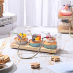 Thenshop 40 Pcs Clear Cupcake Boxes 9x3x3 in 3 Compartment Holder,Gold - Image 7