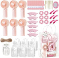 6 Set Summer Baby Shower Prizes for Game Winners, Pink Handheld Fan Favor by Unknown