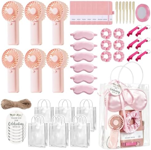 6 Set Summer Baby Shower Prizes for Game Winners, Pink Handheld Fan Favor by Unknown