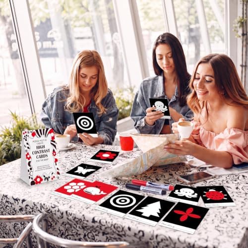 Sinload 57 Pcs Baby DIY High Contrast Card Games Set, Red,Black - Image 3
