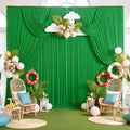 Wrinkle Free Green Backdrop Curtains for Parties, Polyester Photo Backdrop Drapes Photography Background, 30ftx10ft by ENJOYYOURPARTY