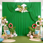 20ftx10ft Wrinkle Free Green Backdrop Curtains for Parties, Silky Polyester Photo Backdrop Drapes 4 Panels 5x10ft Back Drop Cloth for Wedding Birthday Baby Shower Photography Background - Image 7