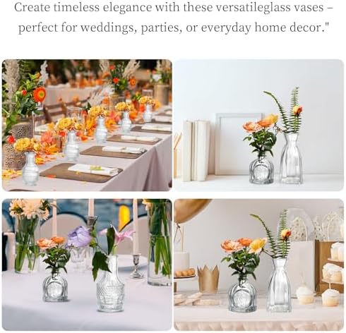 Glass Bud Vases Set of 64 - Assorted Small Mini Glass Vases for Flowers, Crystal Vintage Vase Set, Bulk Centerpieces for Table Décor, Wedding, Home and Events (Clear, 64 Pcs) - Image 2