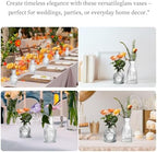 Glass Bud Vases Set of 16 - Assorted Small Mini Glass Vases for Flowers, Crystal Vintage Vase Set, Bulk Centerpieces for Table Décor, Wedding, Home and Events (Clear, 16 Pcs) - Image 2