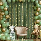 Shillance 30x10ft Olive Green Backdrop Curtains with Lights Photo Drapes Wrinkle Free Fabric Backdrop Curtain for Wedding Birthday Party Baby Shower Bridal Shower Home Party Background Decorations - Image 2
