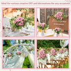 Zeyune 8 Pack 12 Inch Artificial Rose Bouquet, Light Pink - Image 6
