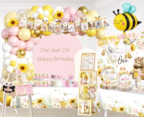 Cocomigo First Bee Day Decorations, Bee Themed 1st Birthday Party Supplies - Image 4