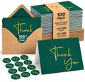 VNS Creations Thank You Cards With Envelopes - 100 Pack 4 x 6 Blank - Green by VNSCreations