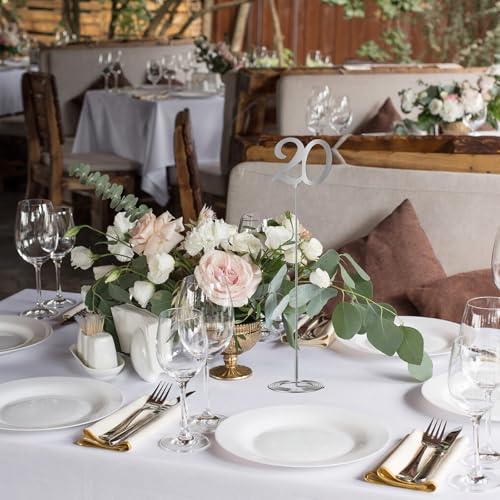 Novabright 20 Pcs Metal Table Numbers 1-20 for Wedding Reception, Silver - Image 4