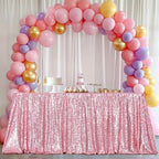 Poise3EHome Fuchsia Pink Sequin Tablecloth 90×132 Inch Rectangle Table Cover for Valentine Birthday Wedding Party Baby Shower Decoration - Image 2