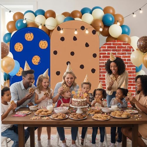 Moukeren 3 Pcs Cookie Arch Cover 4ft 5ft 6ft Spandex Backdrop Stand Decor - Image 3
