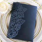 50pcs 250GSM Tri-Fold Wedding Invitations with Envelopes and RSVP Cards - Image 4