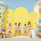 Yellow Arch Backdrop Cover 7.2ft 6.6ft 6ft Arch Cover Set of 3 Arch Covers Stretchy Backdrop for Wedding Party Baby Shower Birthday Photography Spandex Arch Stand Covers Backdrop Curtains Decor - Image 3