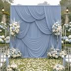 20×10 Dusty Blue Backdrop Curtain for Wedding Party Decor Wrinkle Free by LeegleriTableSkirt