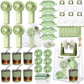Baby Shower Party Favors for 6 Guests, Summer Gift Set with Mini Fans, Cups, Eye Masks, Hair Ties & Thank You Cards, Easy DIY Kit for Baby Shower, Gender Reveal, Bridal Shower (green-7) by Unknown