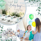 MTLEE 50 Pcs Greenery Baby Shower Scented Candles for Boy - Image 2