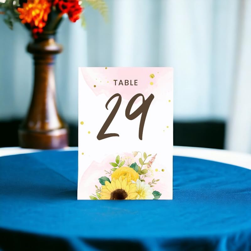 Unique Flower Wedding Table Number Cardss 1-100 Double Sided For Reception Event Party Baby Shower Birthday 4x6 - Image 2