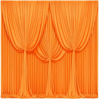 40x10FT Orange Backdrop Curtains for Wedding Parties, Wrinkle Free Polyester Photography Backdrop Drapes for Wedding Baby Shower Birthday Parties Stage Background Stand Decorations 4x10ft,10 Panels by Partisky