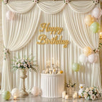 50x15ft Beige Backdrop Curtains for Parties Wedding Photo Wrinkle Free - Image 2