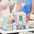 MTLEE Flowers 24 Pcs Baby Shower Party Favors Candles Lavender Scented Baby Shower Favors for Guests Rustic Tealights Candles Gender Reveal Return Gifts(Blue, 1.2 oz) - Image 6