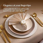 Disposable Linen-Feel Black Napkins, 6.5" x 6.5" Paper Napkins For Wedding, Party, Dinner Or Holiday (100 Pack) - Image 2