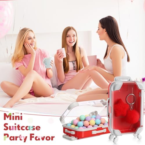 LemonRoad 36 Pcs Clear Mini Suitcase Party Favor Box, Red - Image 6