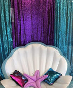 Poise3EHome Purple Sequin Backdrop Curtain,4 Panels 2FTx8FT Glitter Background for Halloween Party Birthday Wedding Christmas Thanksgiving Holiday Festival Decor - Image 3
