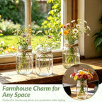 6 PCS 16oz Glass Mason Jars Flower Vases for Centerpieces, Clear - Image 7